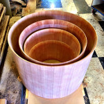 sanded cherry wood drum shells